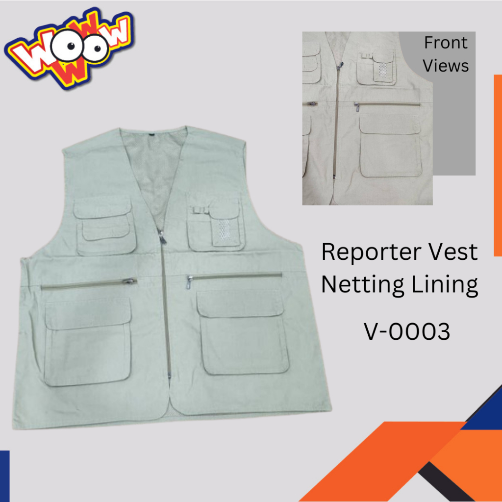 [CLEARANCE] Reporter Vest Netting Lining Photography Vest Multi Pocket Vest Wartawan Jaring Berlapik 记者背心 网状衬里摄影背心