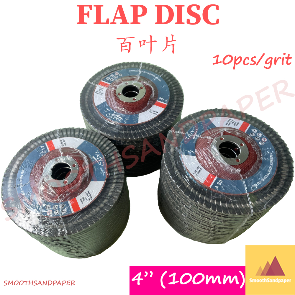 Flap Disc 4" ( 100mm x 16mm ) Sand Paper Abrasive/Sanding Grinding/Angle Grinder/Kertas Pasir Grinder 百叶片打磨片特厚砂布轮 image 4