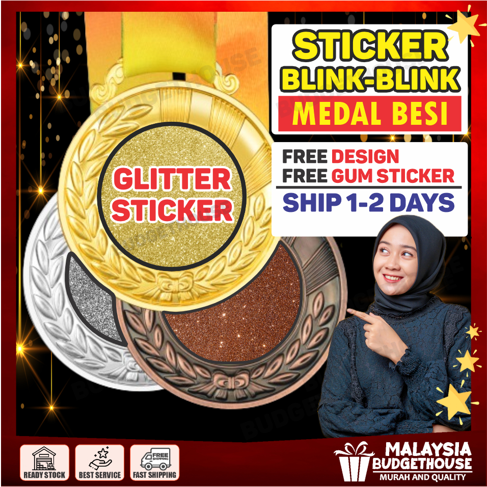 (KL/Perak) Free Design METAL Medal Both Side Sticker Medal Besi With Ribbon Alloy Gold,Silver,Bronze