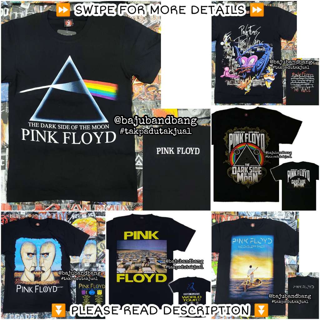 Baju Band Pink Floyd Band Tshirt The Endless River The Wall Dark Moon Rock Metal Bootleg Premium Vintage | Hot Rock Yeah