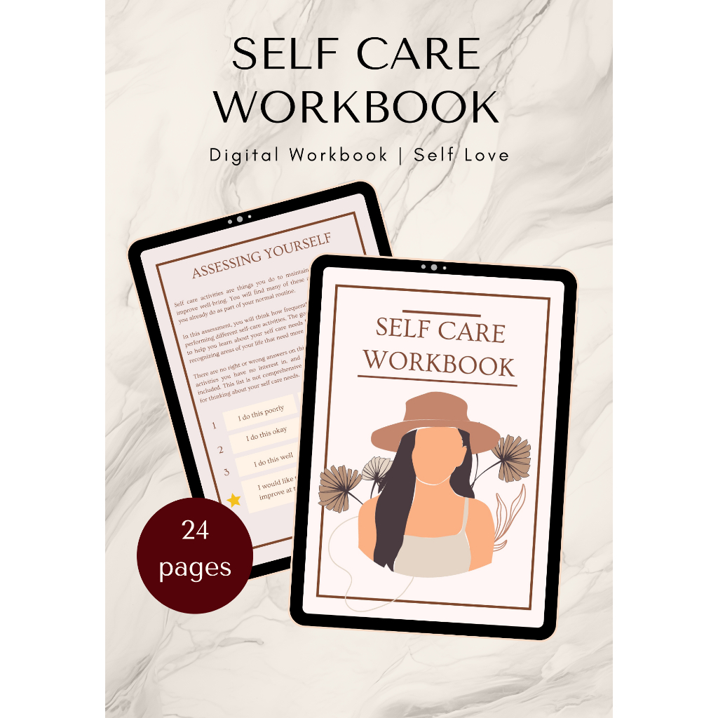 Digital Self-Care Workbook Journal Holistic Wellness Planner