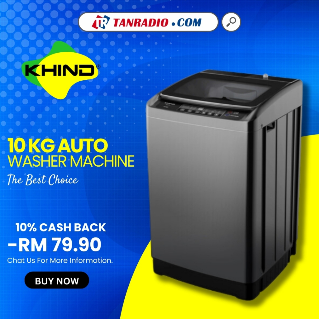 Khind 10KG PVC body Fully Auto Washing Machine Washer Top Load  WM100A - Mesin Basuh 洗衣机