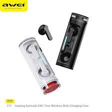 AWEI T77 Enchele Bluetooth 5.3 Earphones Built-in Microphone Earphones with Charging Case
