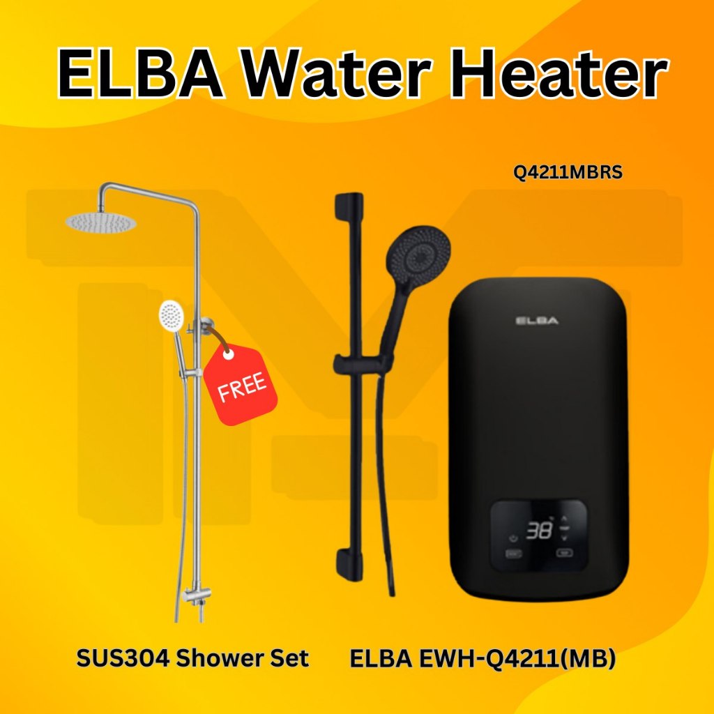 Elba Instant Water Heater | Snow White | ATTIVO Series | With AC Booster Pump and without Pump