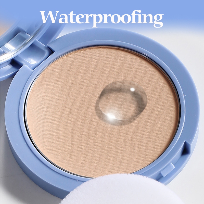 Bedak Compact Waterproof Pressed Powder Matte Lightweight Oil-Controlling Makeup Whitening Concealer Powder 粉饼