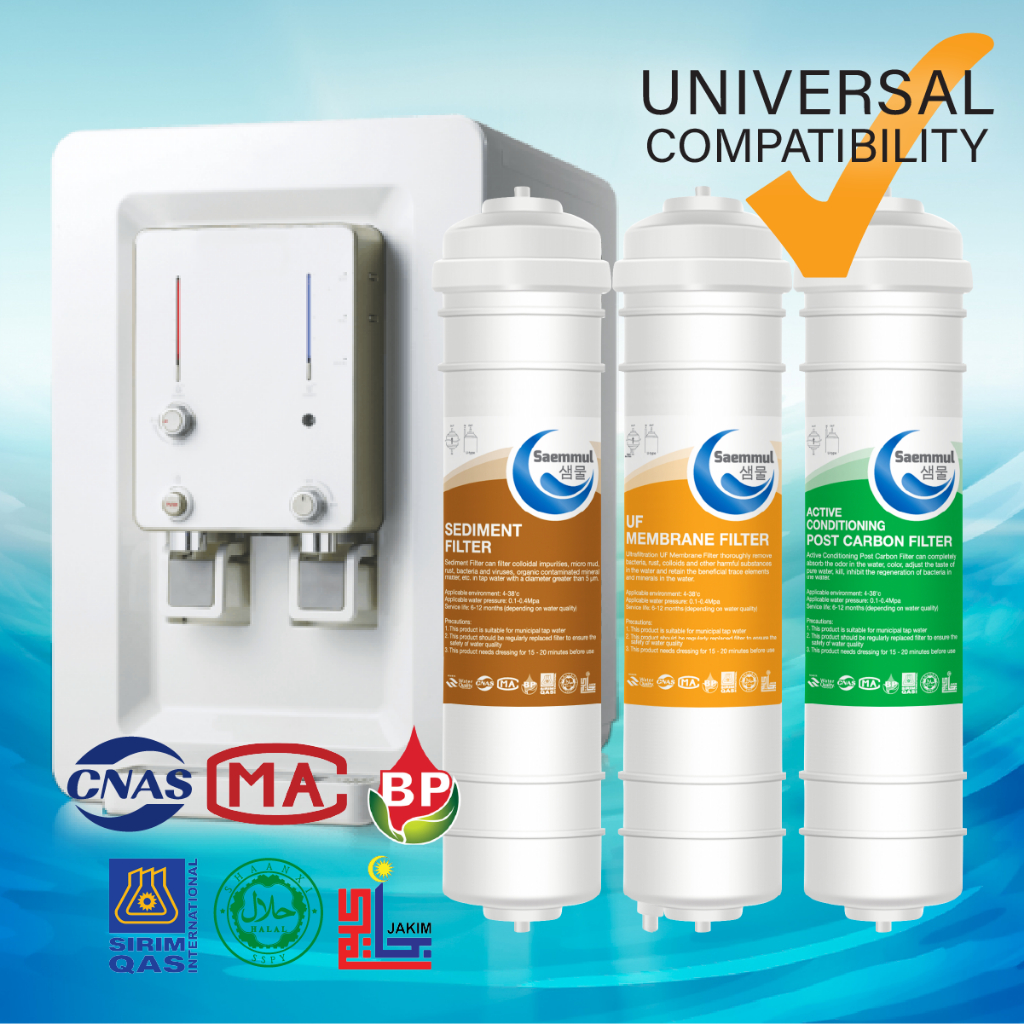 Enhanced Water Filter UF Set SAEMMUL 10" 4 Stage Set-Advanced Filtration System with Free Gift 2-Meter Tube &Accessories