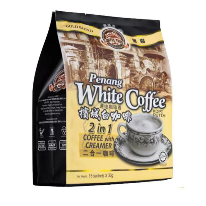 Coffee Tree 2 in 1 No Sugar Added Gold Blend Penang White Coffee槟城白咖啡 (30g x 15's) GB03