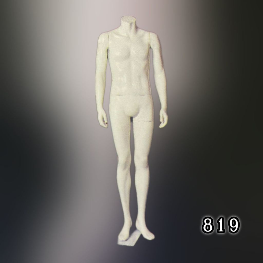 [Promotion] Male Man Full Body High Quality Fashion Fiberglass Headless Fiber Mannequin White 819