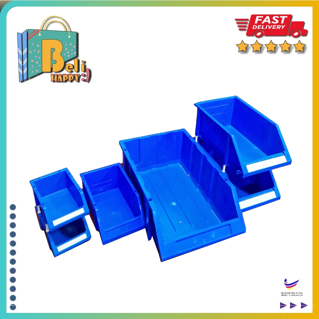 (MARWIN) Stackable Industrial Container Heavy Duty Oraganizer Storage Box/ Hardware Spare Parts Tool Bin