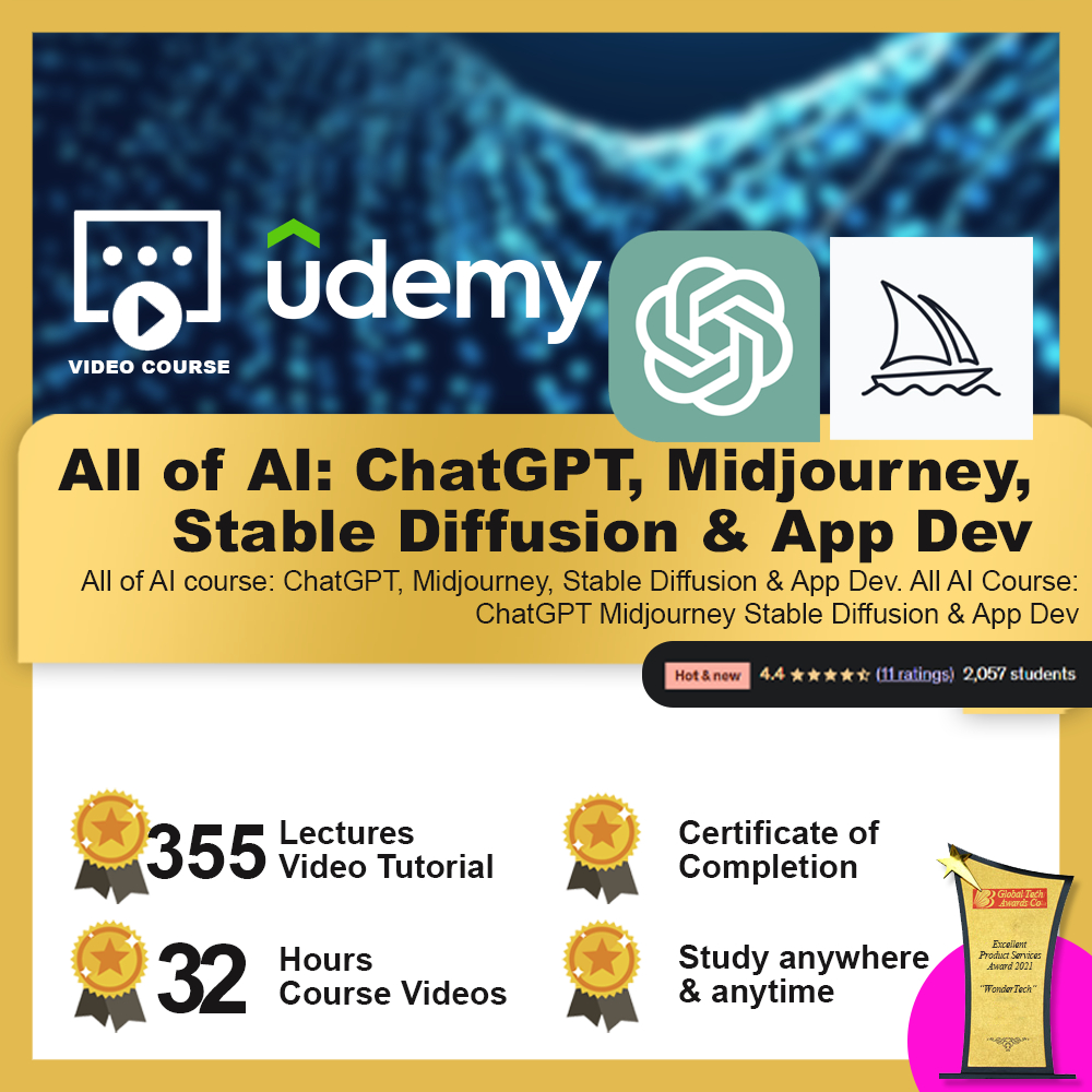 [Video Course] All of AI: ChatGPT, Midjourney, Stable Diffusion & App Dev