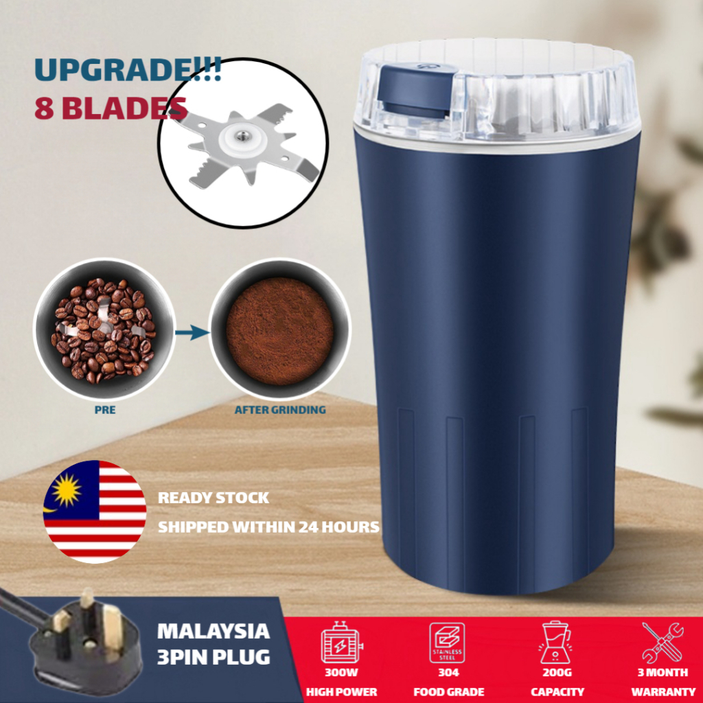 【Ready Stock】Electric Coffee Bean Grinder Multifunctional Portable Blender 300W Strong Power