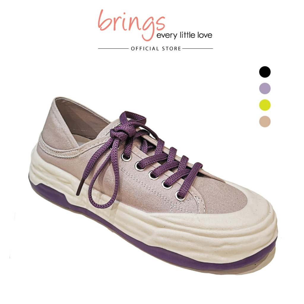 Brings Women Sneakers BR3299 - Beige/Black/Purple/Yellow