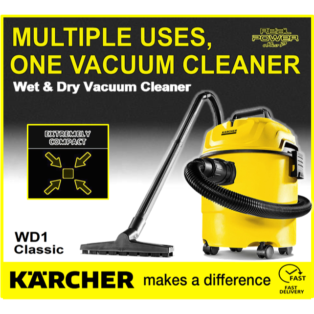 Karcher WD1 Classic Wet & Dry Vacuum Cleaner [ Ready stock / Full Set New ]