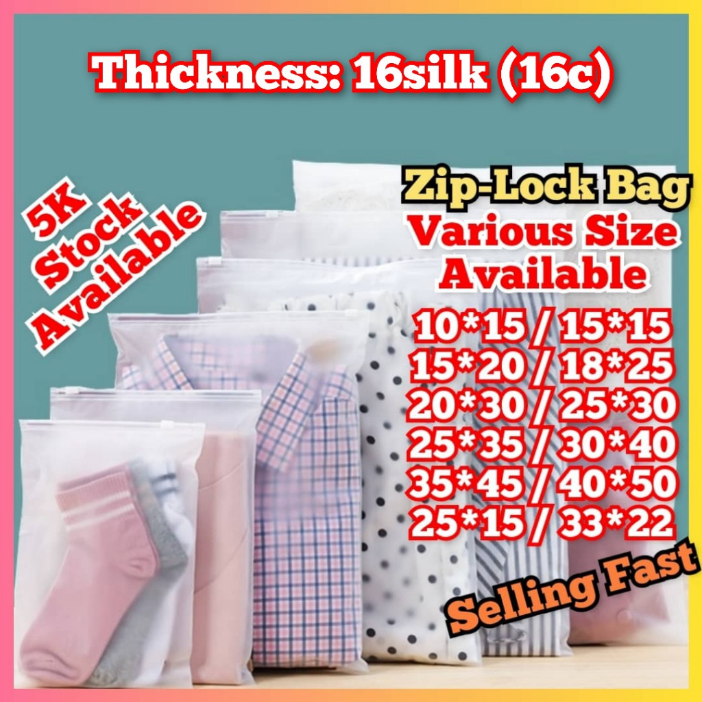 Zip Lock Plastic Bag Zipper Bag Double Matte READY STOCK Storage Bag Plastik Extra Thick Bag