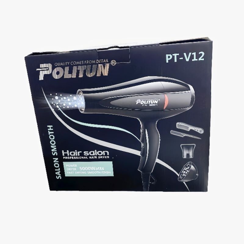 High Performance HAIR DRYER Politun New Technology 5000W Hair Dryer Saloon Strong Wind Pengering Rambut Hairdryer