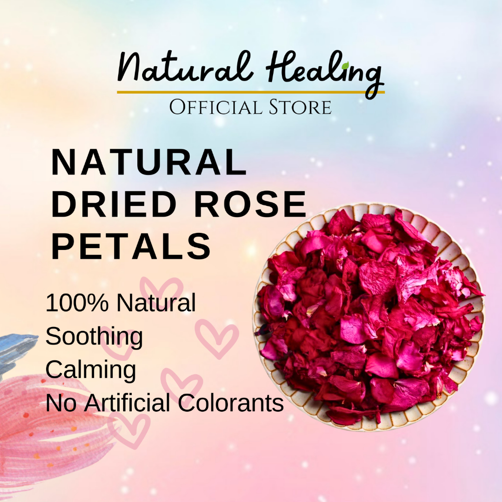 NATURAL HEALING Dried Rose Petals 10g Bath Mandi Bunga Mandian Bunga Rose Hiasan Foot Spa Décor Beauty Spa Bath Bomb玫瑰花瓣