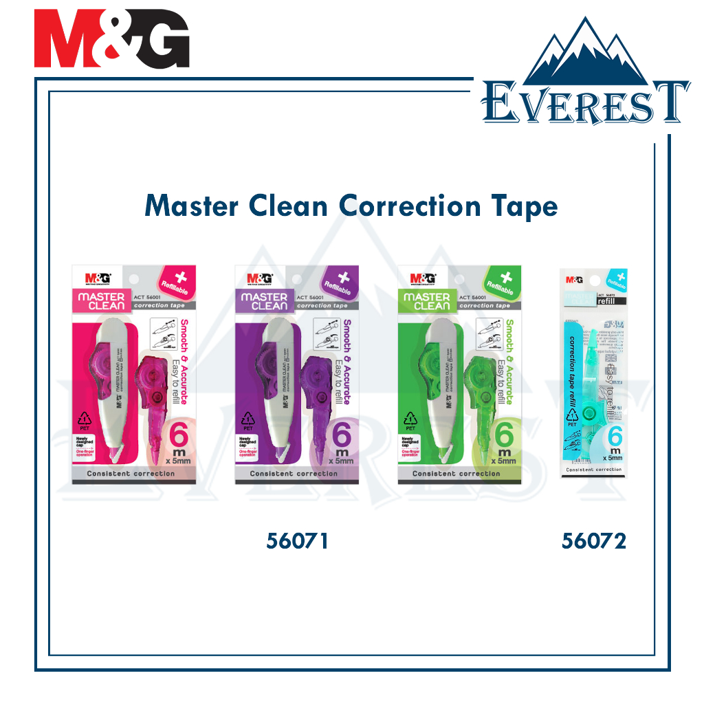 [EVE] M&G 56071 Master Clean Correction Tape 5mm x 6m  / Refill 56072