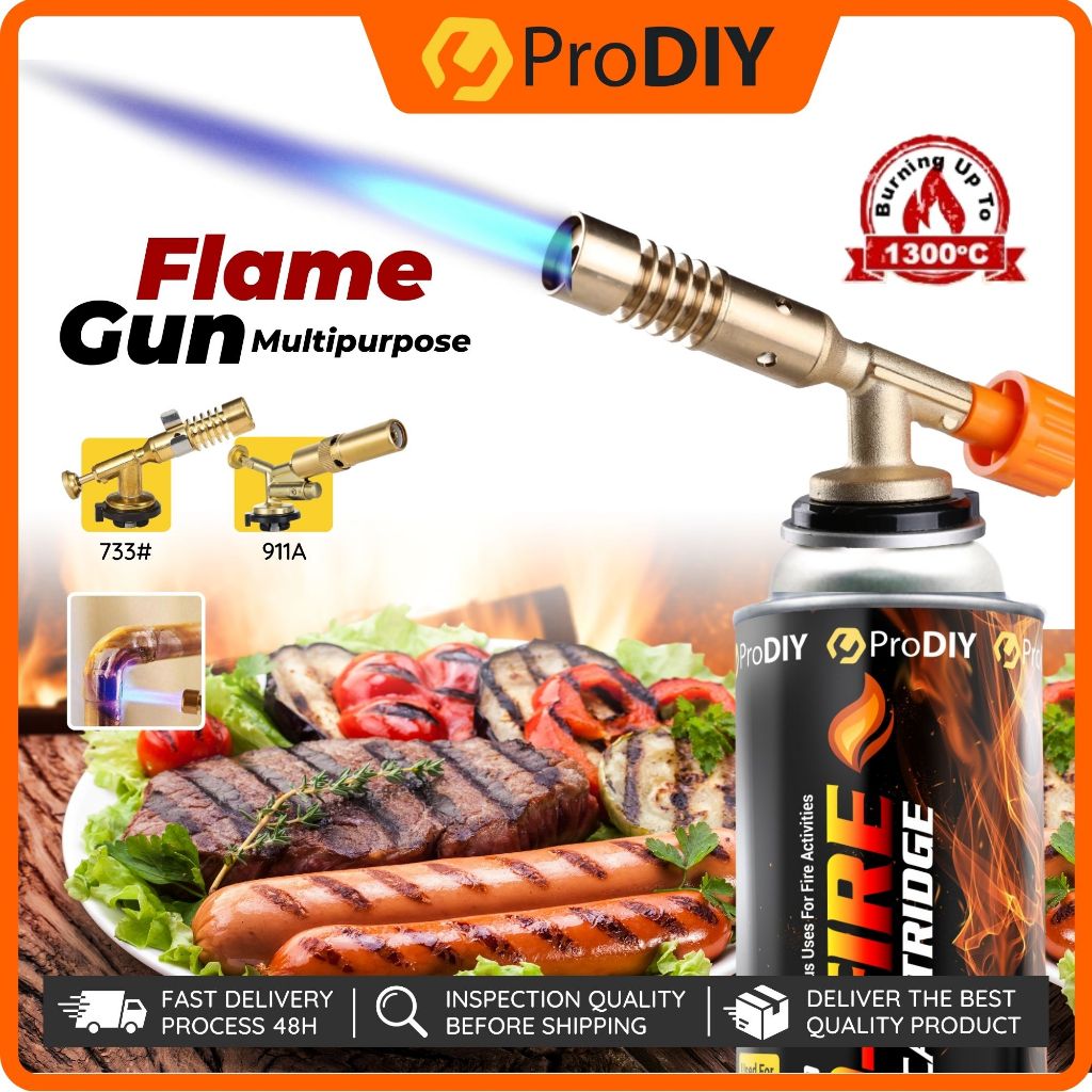 PRODIY Flame Gun BBQ Heating Fire Maker Gas Torch Gun Butane Gas Butane Pemetik Api Dapur Gas Camping Gas ( 817# )