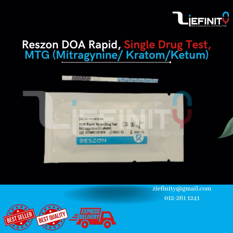 RESZON DOA RAPID, Single Urine Test Mitragyna/Kratom/Ketum (KRA/MTG) with Bottle 60ml