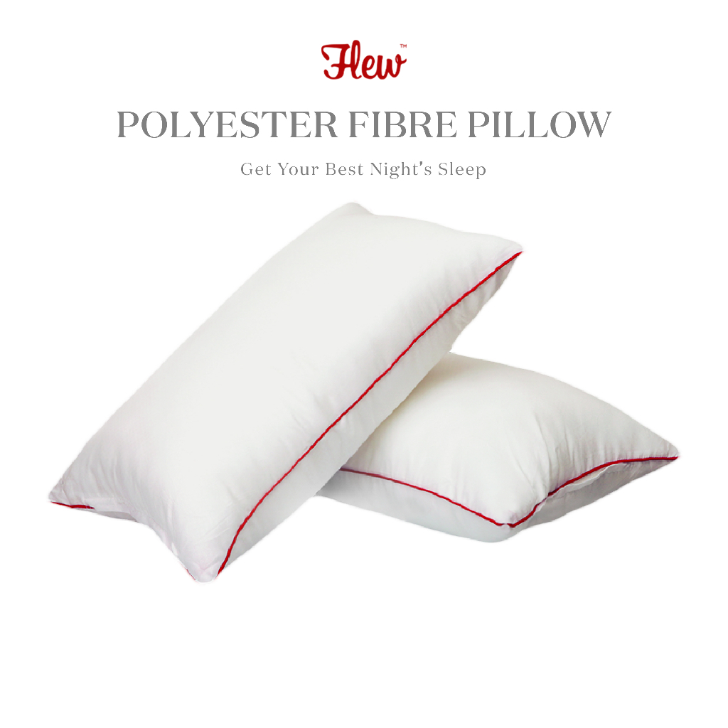 Flew Hotel Premium Pillow 100% Polyester Fibre Pillow with Piping (18" x 28")