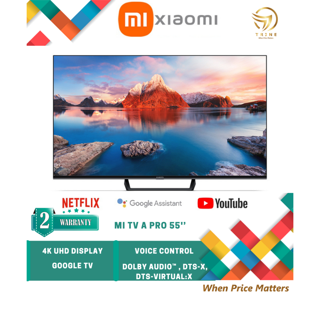 Xiaomi 4K Ultra HD Google TV Dolby Vision Dolby Audio Smart TV ( 55" ) Mi TV A Pro 55