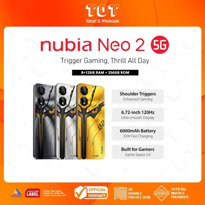 NUBIA Neo 2 5G (8+12GB RAM + 256GB ROM) 6.72" FHD+ 120Hz Ultra-smooth Display | 6000mAh | 33W Fast Charging