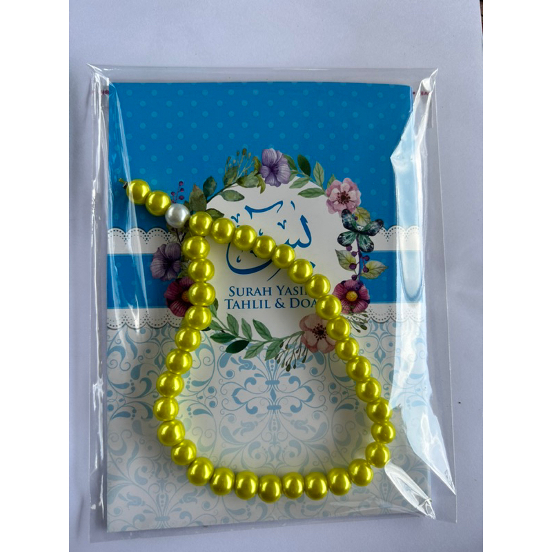 Tasbih manik besar 8MM beserta Yassin dan plastik