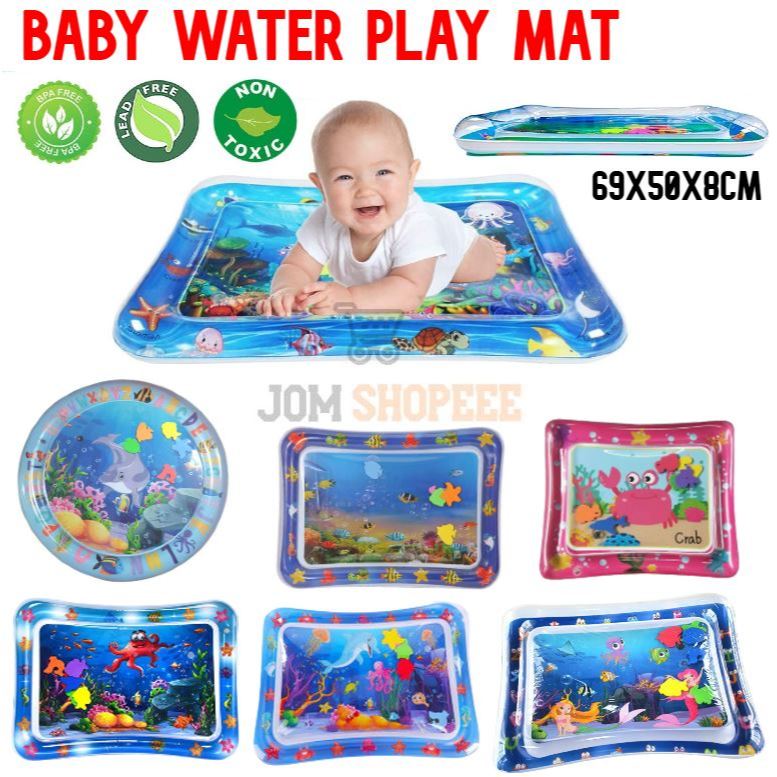 #Stok Sedia Baby Water Play Mat Pusat Aktiviti Kembung Mempromosikan Perkembangan Motor dan Deria Bayi Bayi Ditampar