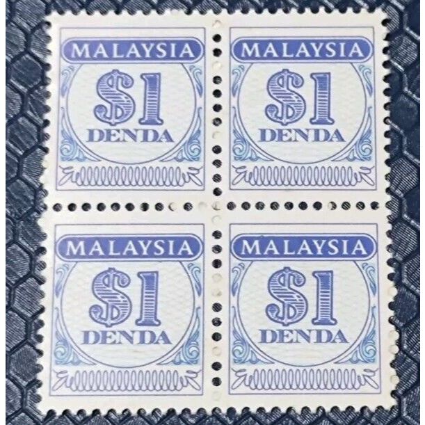 Collection Purpose Rm1 Setem Denda Postage Due Stamp Mint new Unused MNH 1pc, or 2pc, or 4pc Block