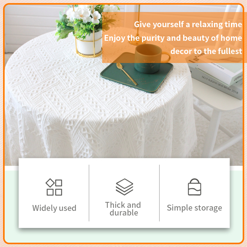 Alas Meja Aesthetic Kain Meja Bulat Dengan Tassel Minimalis Sesuai untuk Meja Kopi