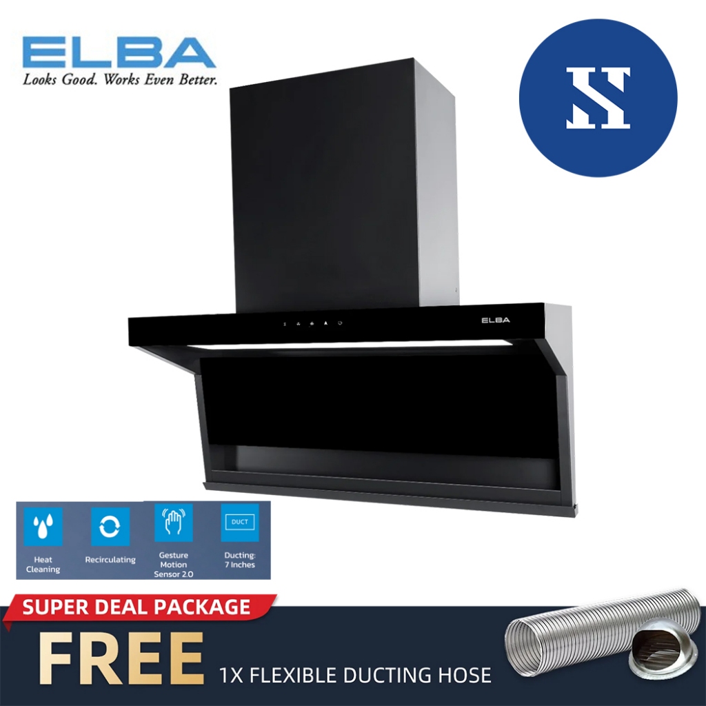 [FREE SHIPPING] Elba Monza Designer Cooker Hood 9327- 2000 m³/hr (FREE Ducting Hose )