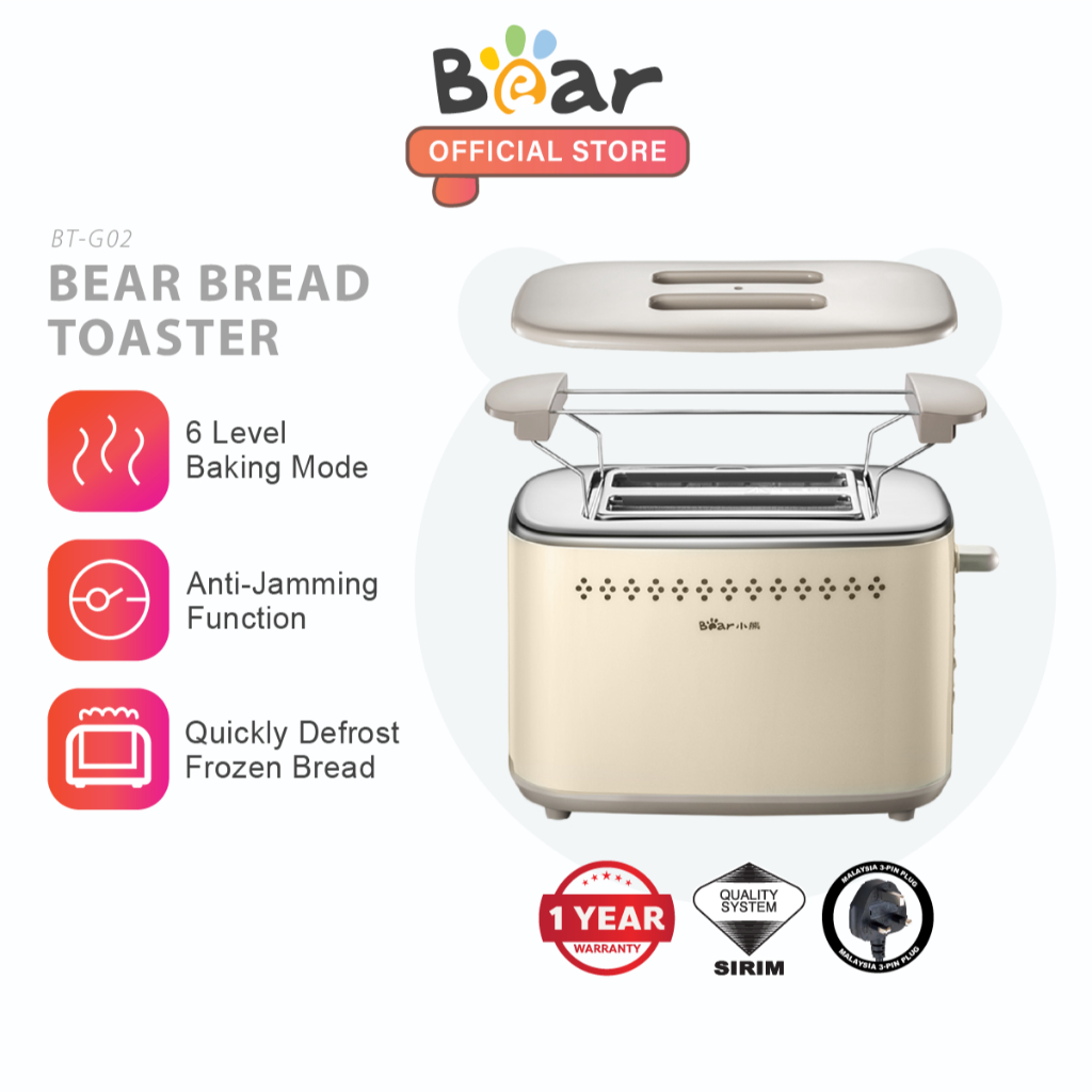 Bear Bread Toaster breakfast machine Mini 2 Slices Toaster Household Breakfast Automatic Multi Toaster BT--G02