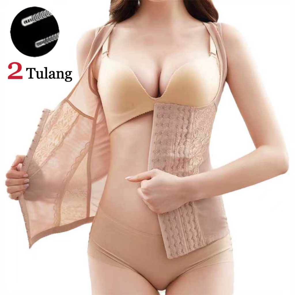 【' 】The Beauty Street Woman Bodysuit Slimming Corset Breathable Waist Trainer Bengkung Perut Buncit