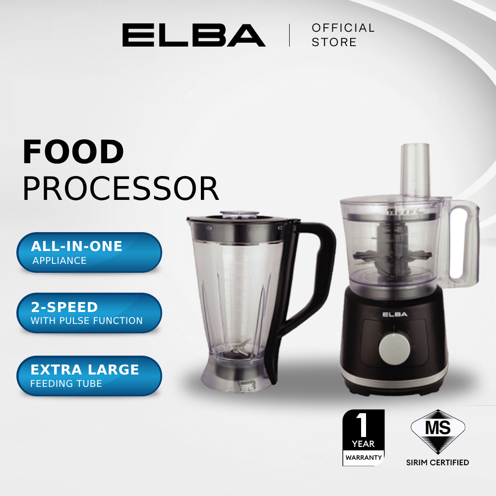 [Online Exclusive] ELBA All-In-One For Food Preparation Food Processor - Black (800W) EFP-K2480(BK)