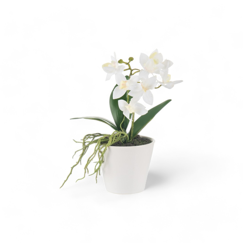 SSFHome - Artificial Potted Orchid 20cm Home Living Decor Cafe Restaurant Offices