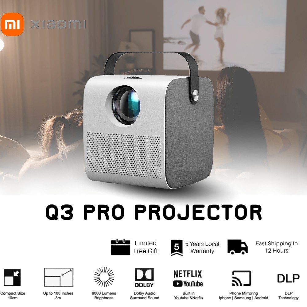 Q3 Pro Projector Mini Portable Projector 4K 7500 Lumens Wifi Home Projector High Quality