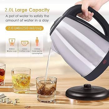 Stainless Steel Electric kitchenware Jug Kettle 2L Switch Jug Kettle Hot Water Heater Boiler Cerek Pemanas Air