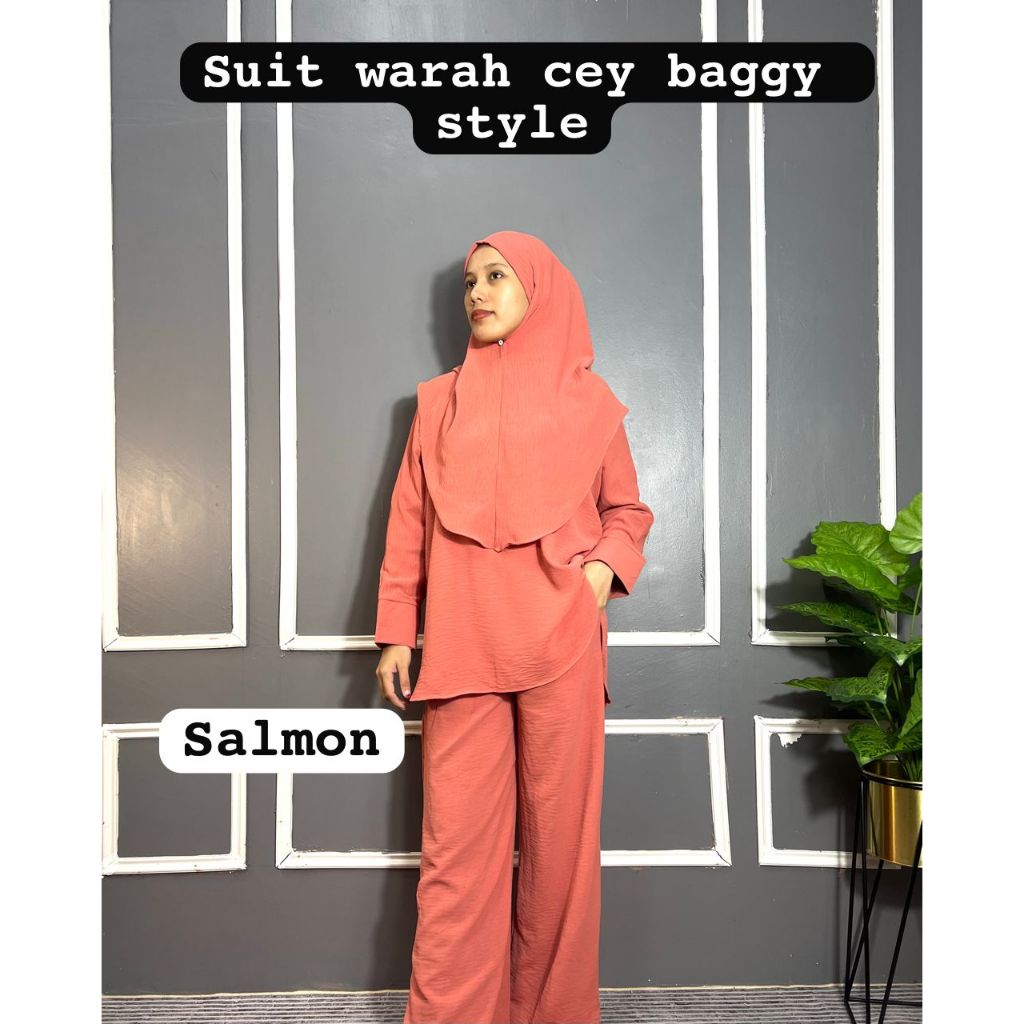 Suit UqAIRA one set with Tudung cey BAGGY STYLE