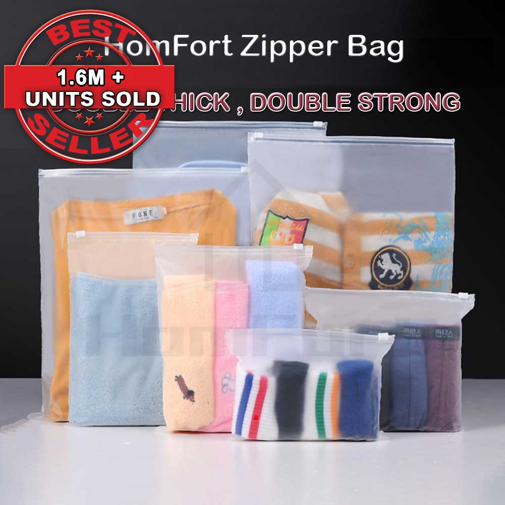 Double Matte Zip Lock Bag Plastic Zip Bag Zipper Bag Packaging Bag Travel Clothes Organizer Storage