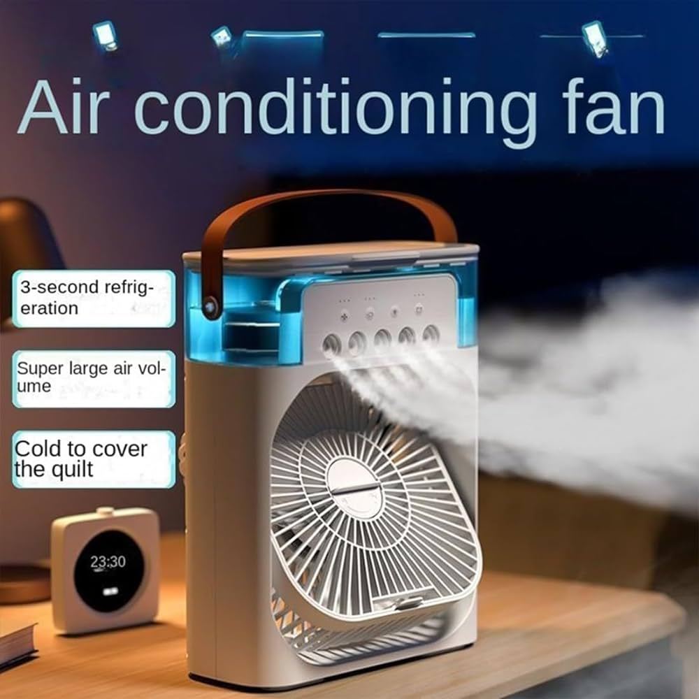 Portable USB Mini Aircond, Air Cooler, Mist Fan, Kipas Penyejuk Mini Meja Mini Fan Kipas Mini Cooling Fan 冷风机 风扇