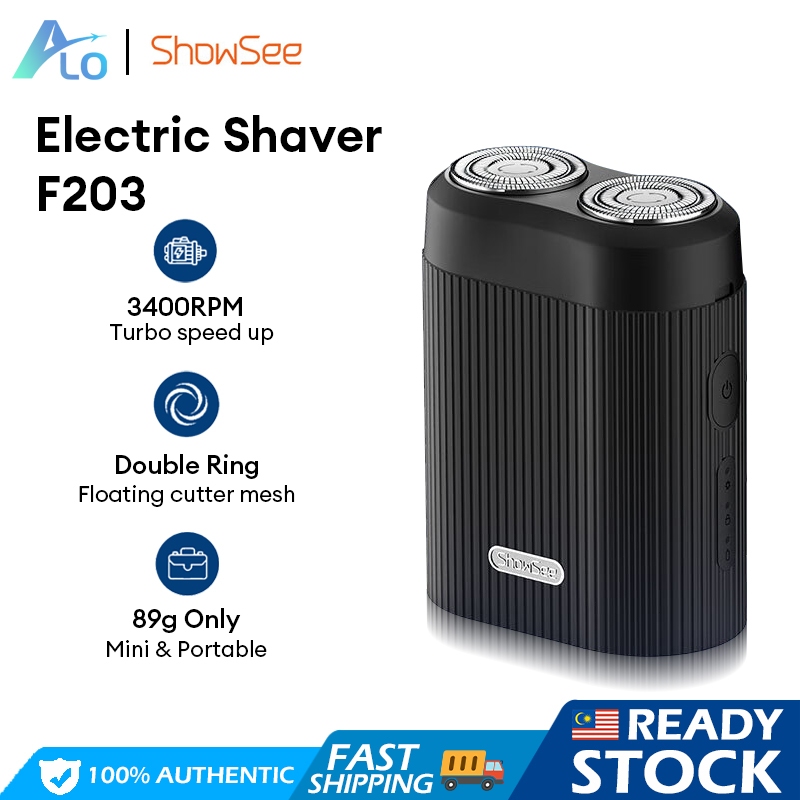 Xiaomi Showsee Mini Shaver F203 Electric Shaver Floating Head Portable Shaver Machine Full Body Wash Shaver Men Razor