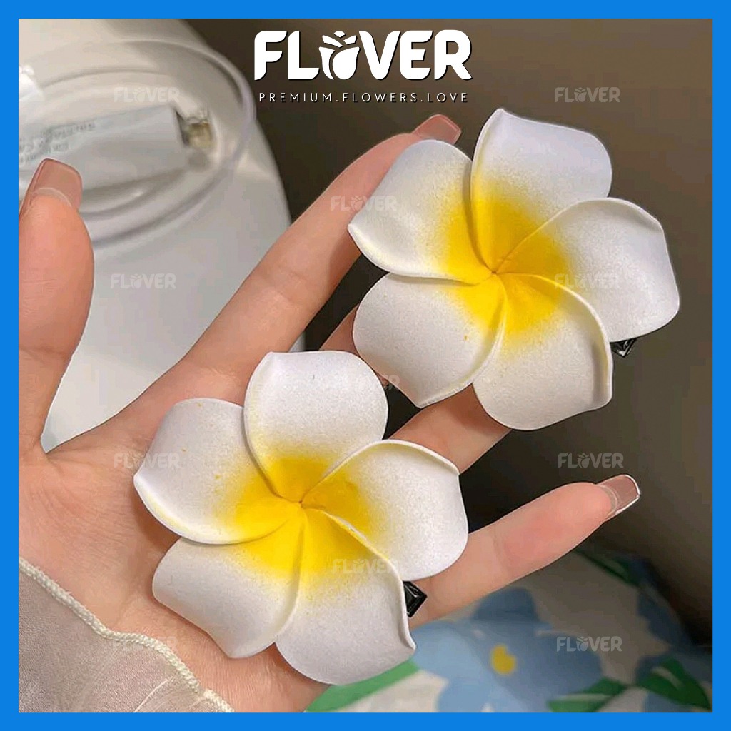 [1pcs] Plumeria Hawaiian Artificial Flower | Hand Craft Flowers | Flower Head for Decors | Kraftangan - Flover