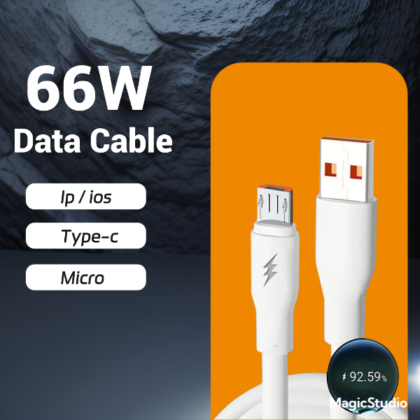 66W Super fast Charger Cable Fast USB Type C Charging Data Cord Quick Charge Cable Compatible ALL DEVICE