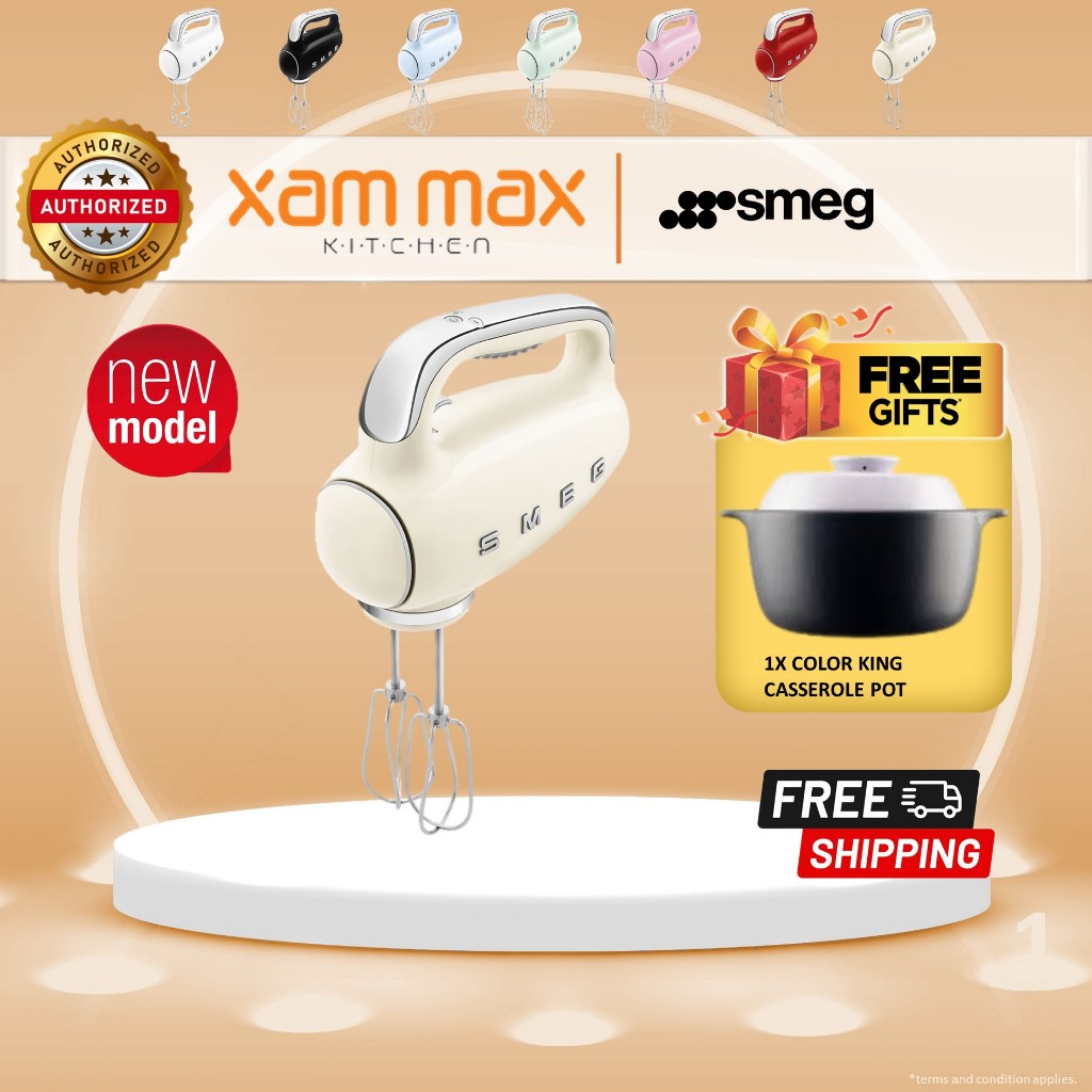 [FREEGIFT & FREESHIP]   Smeg - HMF01 - Electrical Hand Mixer / 9 Speeds /Backlit LED / Multi Function Mixer