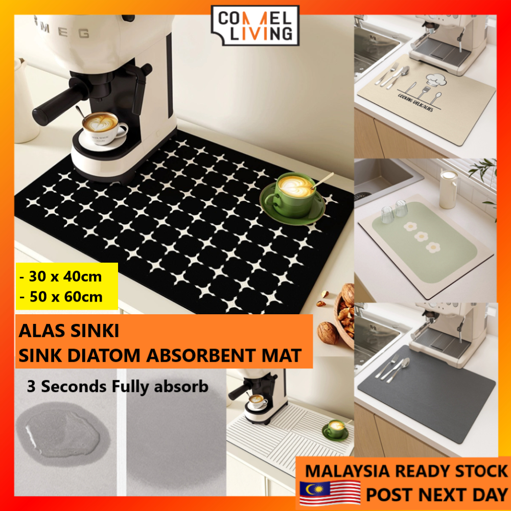 Fast Dry Kitchen Countertop Mat Table Mat Sink Mat Sink Absorbent Mat Utensil Drying Mat Diatomite
