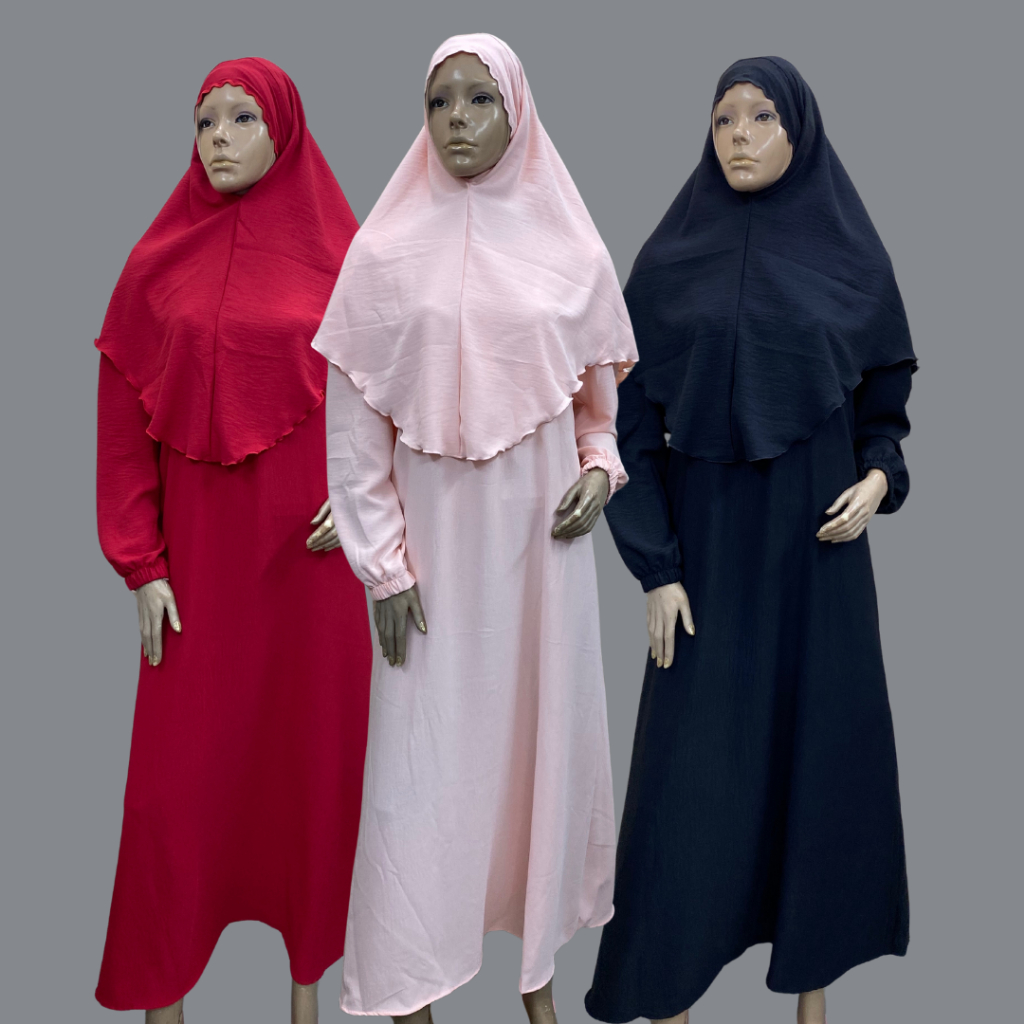 Jubah Muslimah Ironless Dress Muslimah Umrah Haji Travel