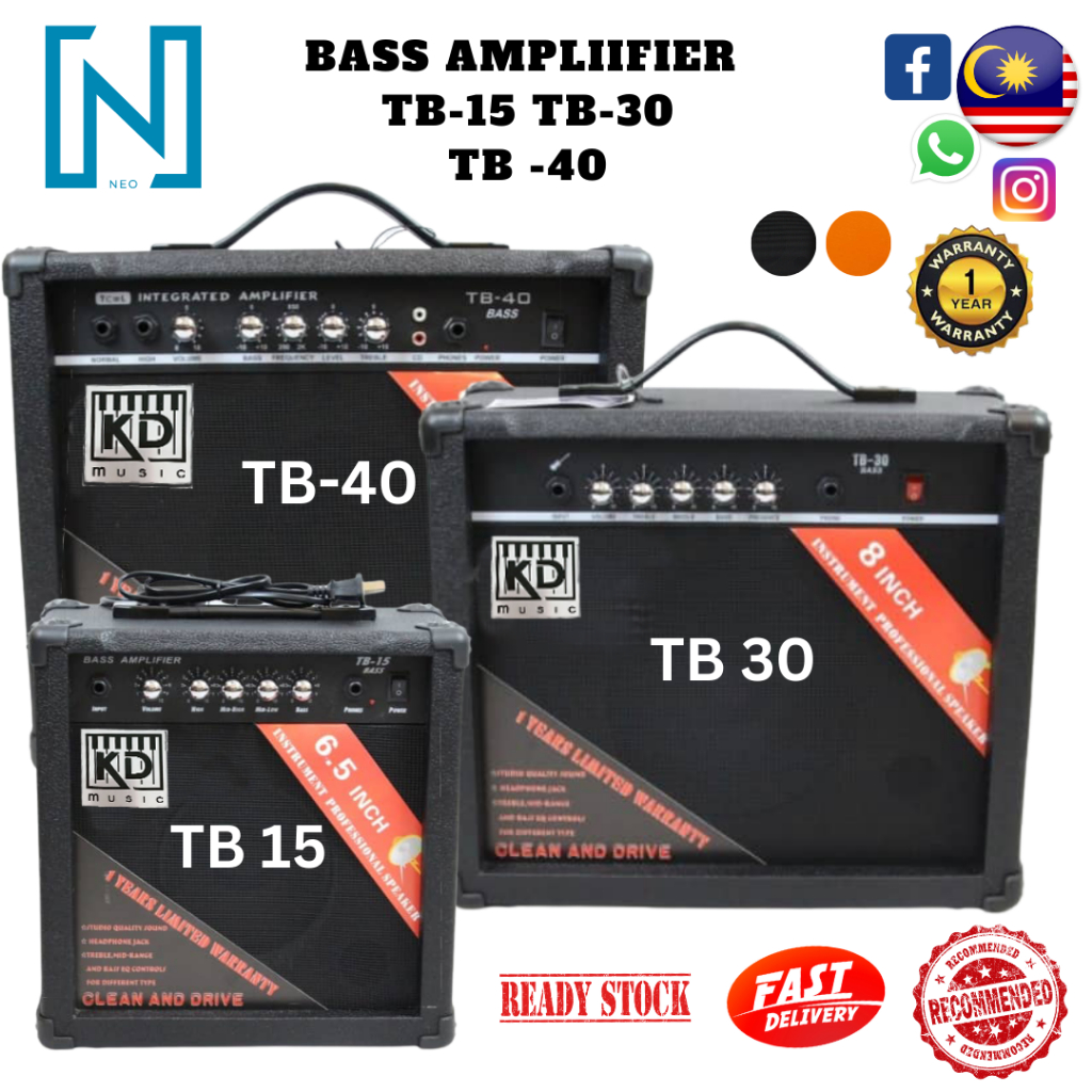 GUITAR BASS AMPLIFIERS KD MUSIC TB-15/TB-30/TB-40 -- 15WATTS/30WATTS/40WATTS