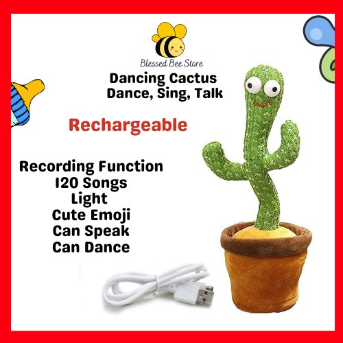 Dencing Cactus Cactus Plush Toy Talk Kaktus Bercakap Dancing toy song plush Dancing Cactus Early Childhood Education