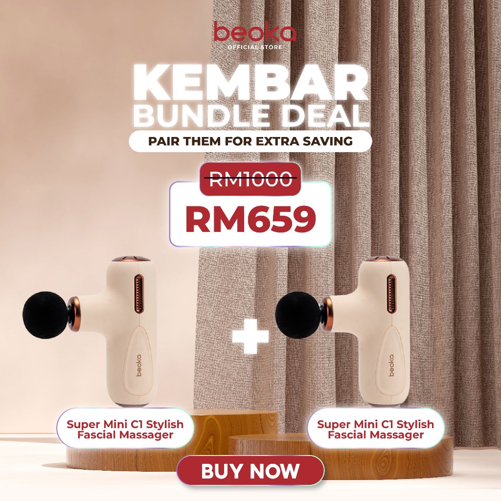 (Kembar Deal) Beoka Super Mini C1 / Beoka Super Mini Q1 Fascial Massage Gun Mesin Urut 按摩枪 Bundle Deal