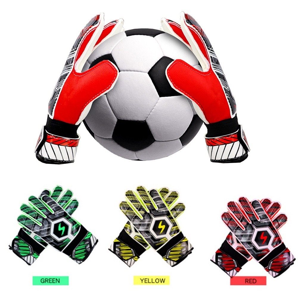 Children Goalkeeper Gloves Faux Leather Full Finger Goalkeeper Glove Damping Outdoor Soccer Goalie Gloves Football Glove